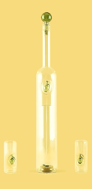 Бутылка «Сидровый рай» из стекла ручной работы