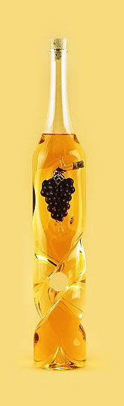 Бутылка «Сплетение» из стекла ручной работы