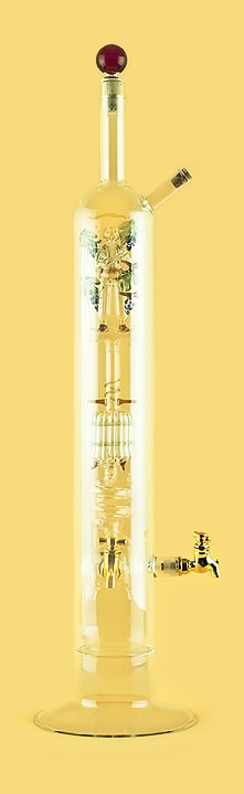 Бутылка «История виноделия» из стекла ручной работы