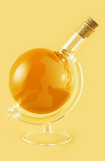 Глобус на стеклянной подставке из стекла ручной работы