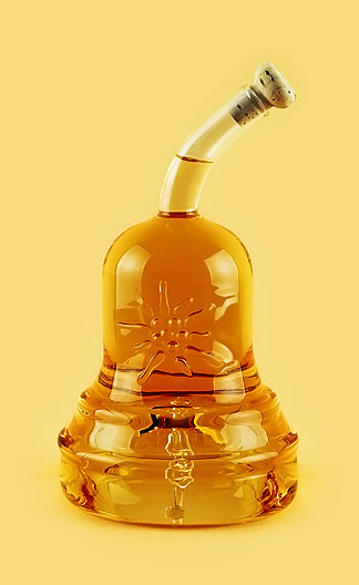 Бутылка колокольчик из стекла ручной работы