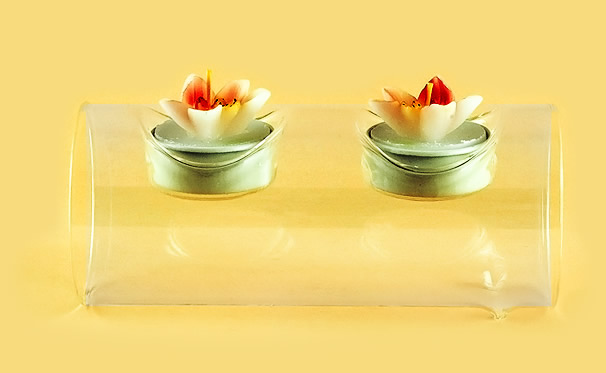 Подсвечник «Вечерняя роса» из стекла ручной работы